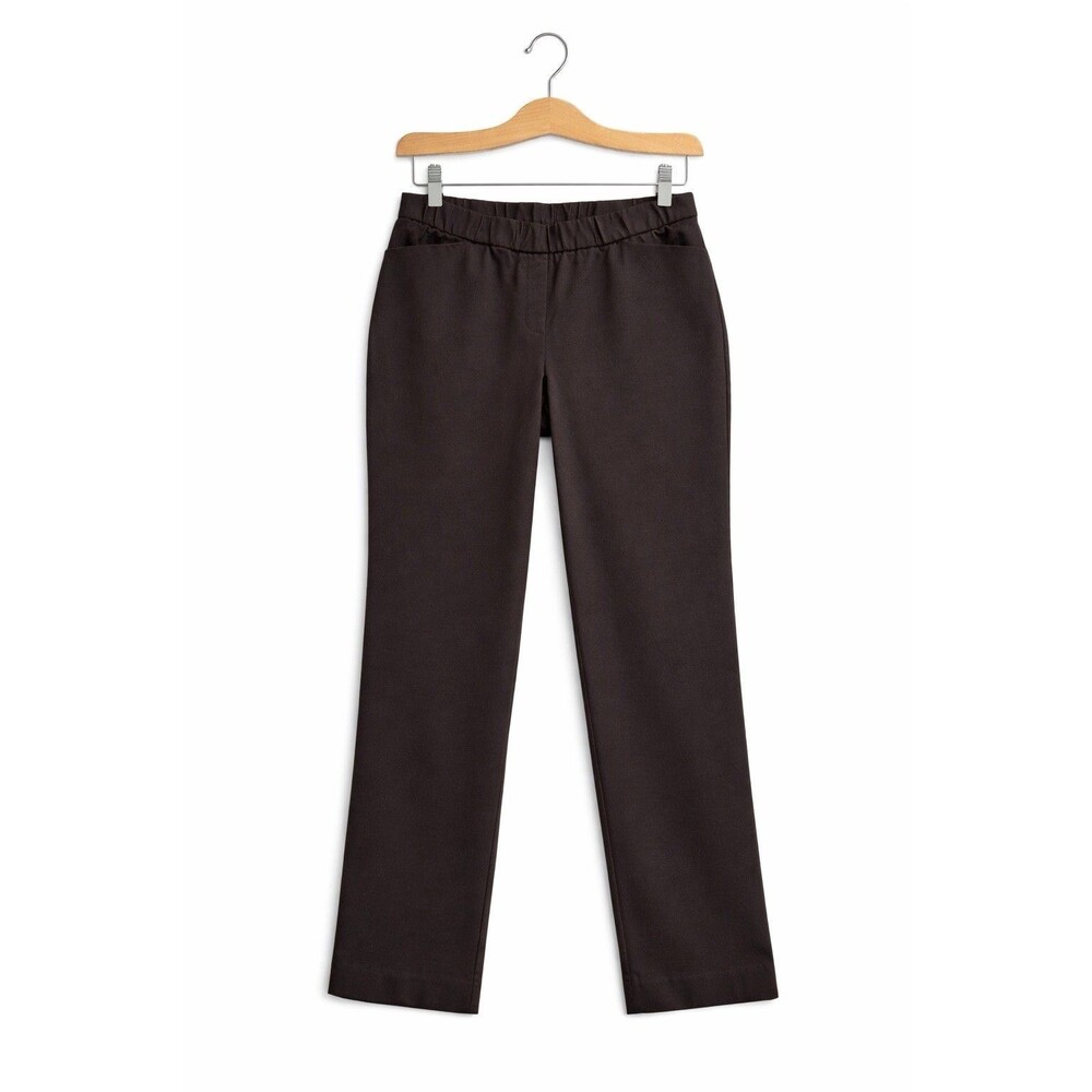J Jill Brown Pull-on Ponte Knit Ankle Pants Size MP